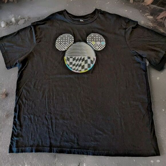 Mickey Mouse Shirt Size 2XL Black Short Sleeve Crew Neck Disney - Picture 1 of 4